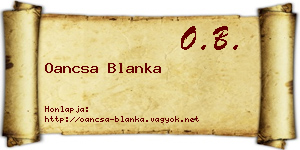 Oancsa Blanka névjegykártya
